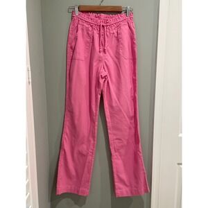 Ci Sono Pink Drawstring Linen Blend Pants Women's‎ XS Casual Trousers